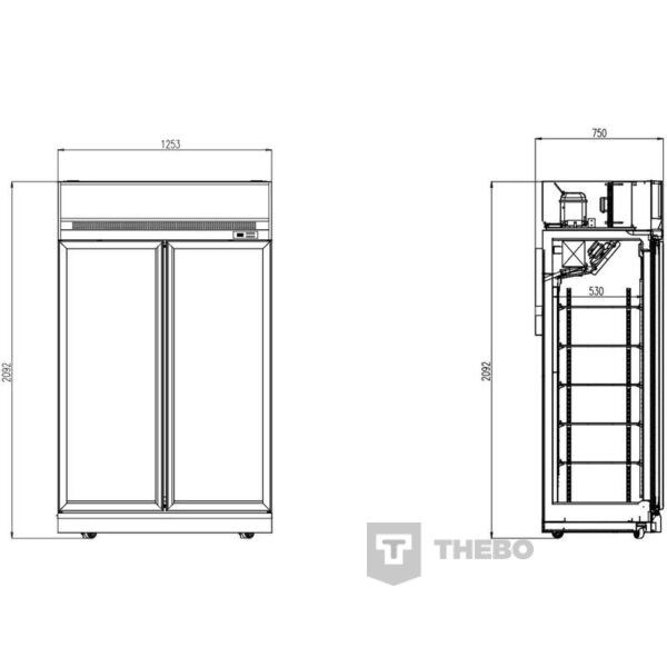 Glasdeur vrieskast Combisteel 7455.2425 - 1