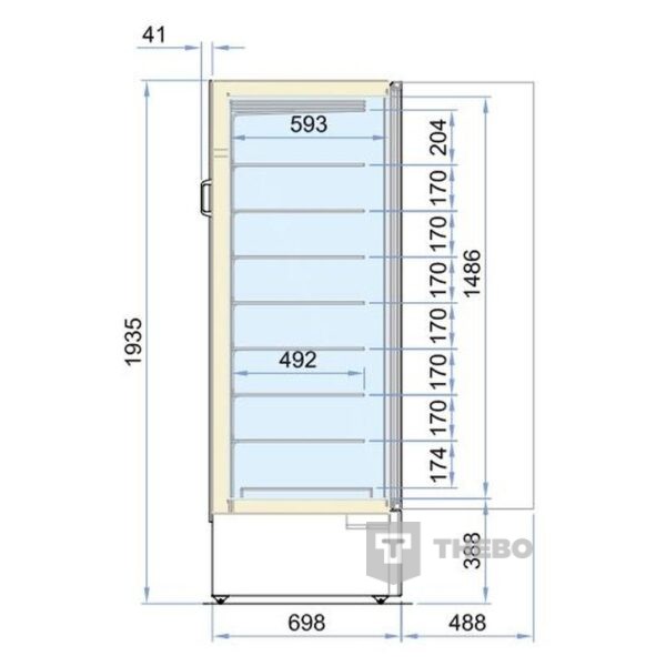 Glasdeur vrieskast Combisteel 7295.0070 - 1