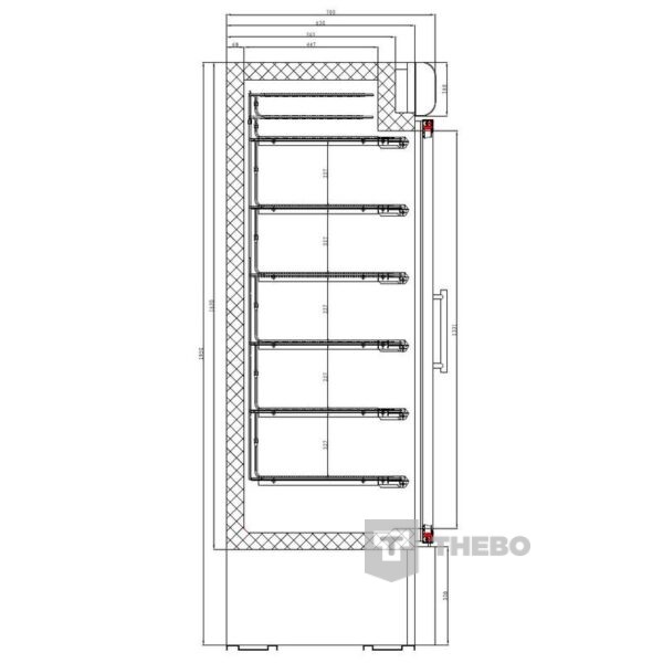 Glasdeur vrieskast Combisteel 7450.0167 - 1