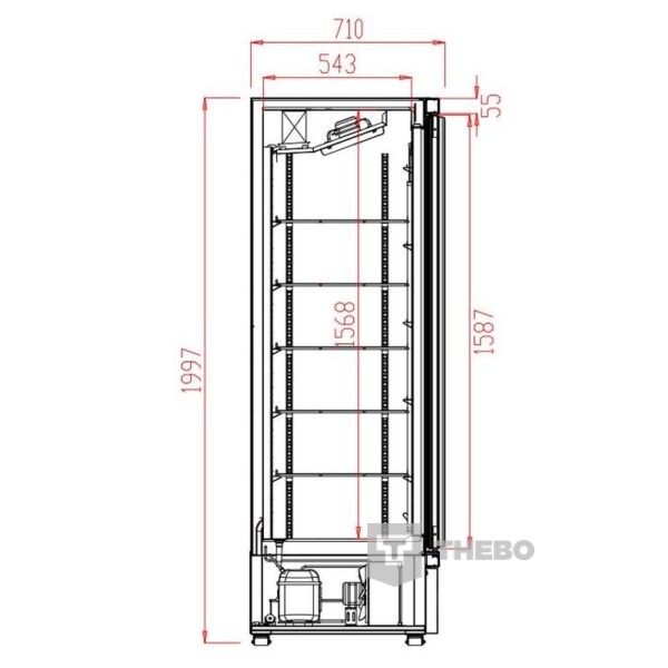 Glasdeur vrieskast Combisteel 7455.2250 - 1