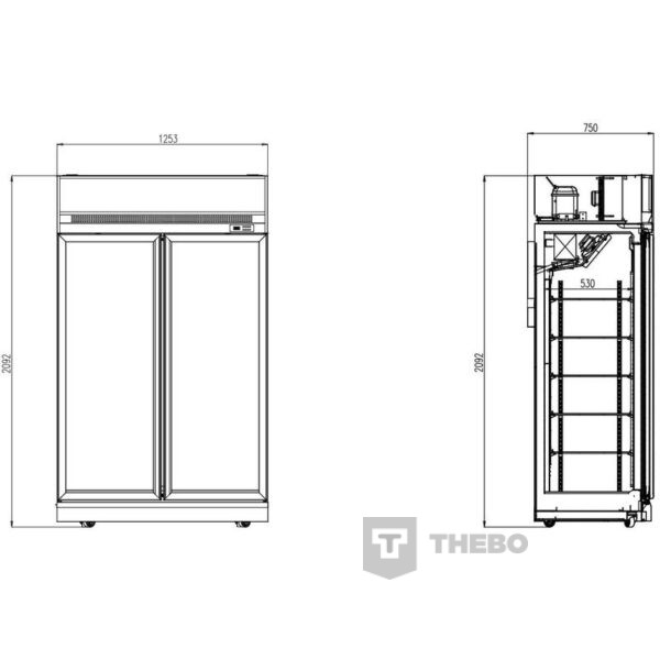Glasdeur vrieskast Combisteel 7455.2420 - 1